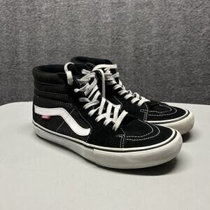 Vans SK8 Hi Sneakers Shoes Black White Size US MENS 10.5 Womens 12
